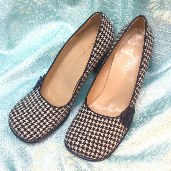 Nine West Shoes - Euc Nine West Houndstooth Heels sz 8